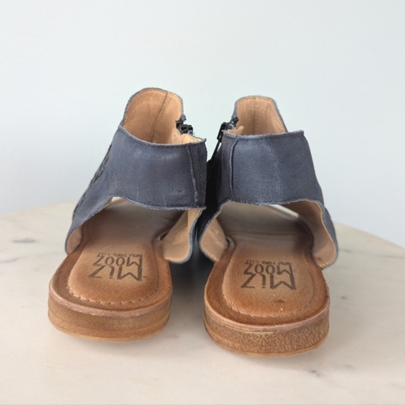 Miz Mooz NYC Women's Flaire Blue Leather Wide Width Sandals - Picture 8 of 14